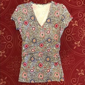 Boden Wrap Short Sleeve Top